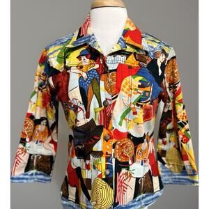 Mirror Image Modern Art to Wear Music Retro Themed Jacket Size Large